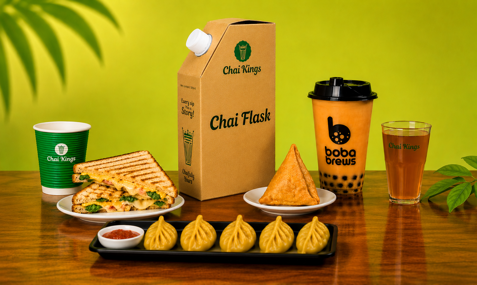 Chai Kings Full Menu - Chai Flask, Boba Brews, Samosa and Momos