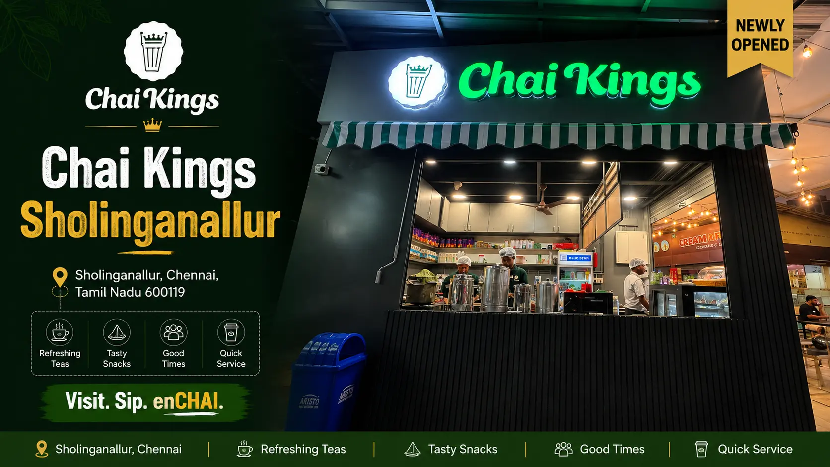Chai Kings Sholinganallur storefront on Rajiv Gandhi Salai, OMR, Chennai