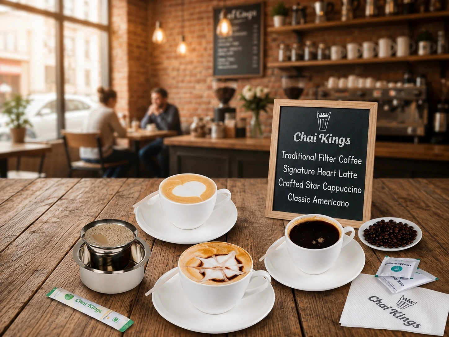 Gourmet coffee including espresso, cappuccino, and americano