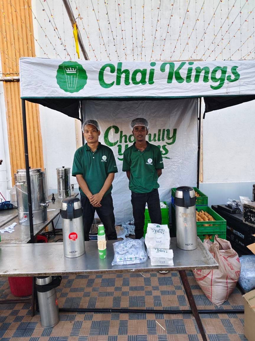 Chai Kings live chai counter catering tea, coffee, and snacks at a Hyderabad event