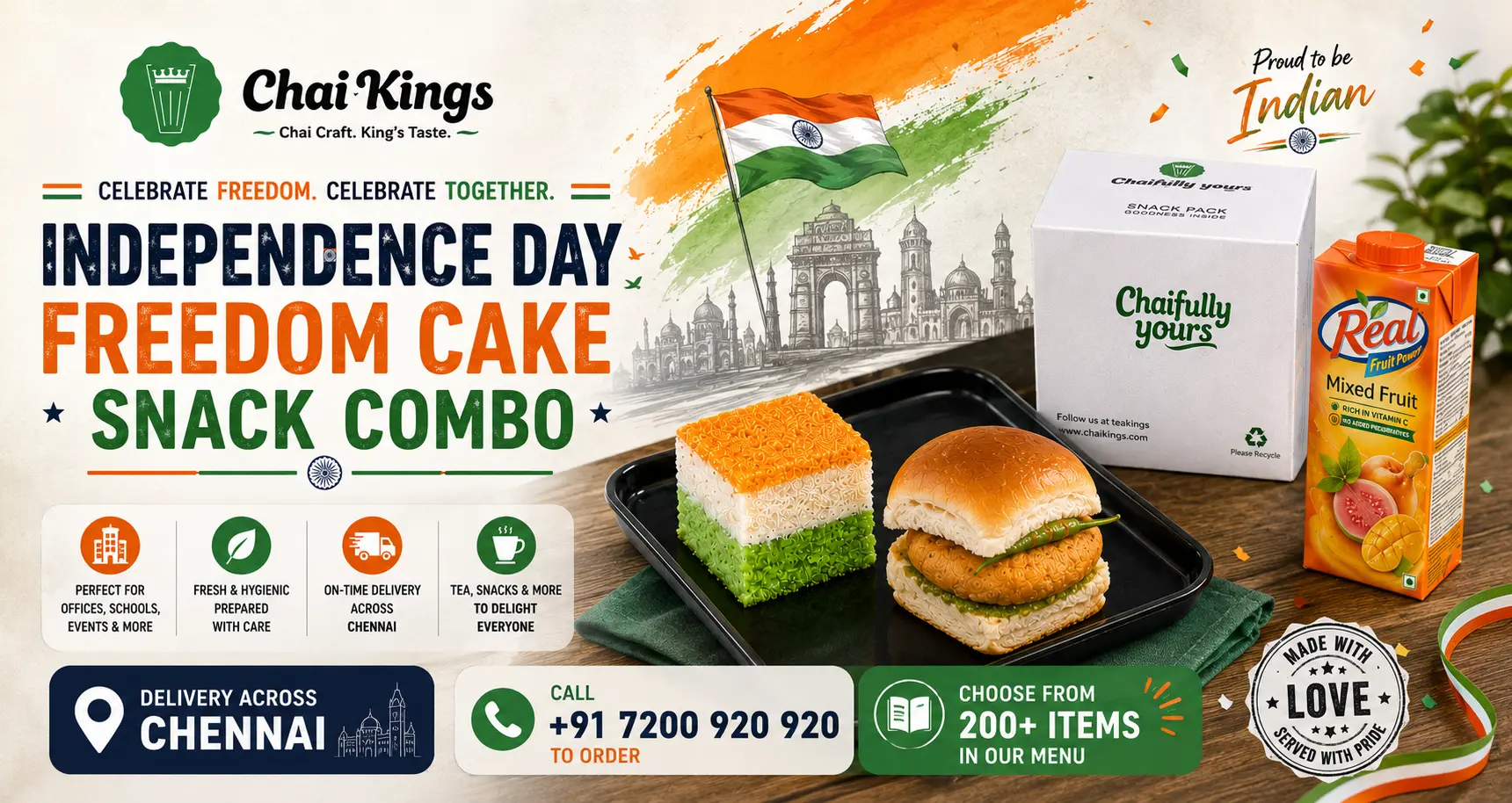 Independence Day Snacks from Chai Kings Chennai