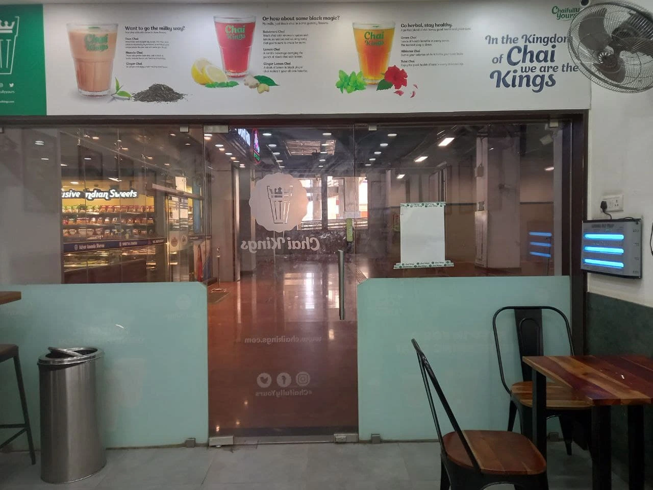 Chai Kings tea shop inside Chennai Airport Metro