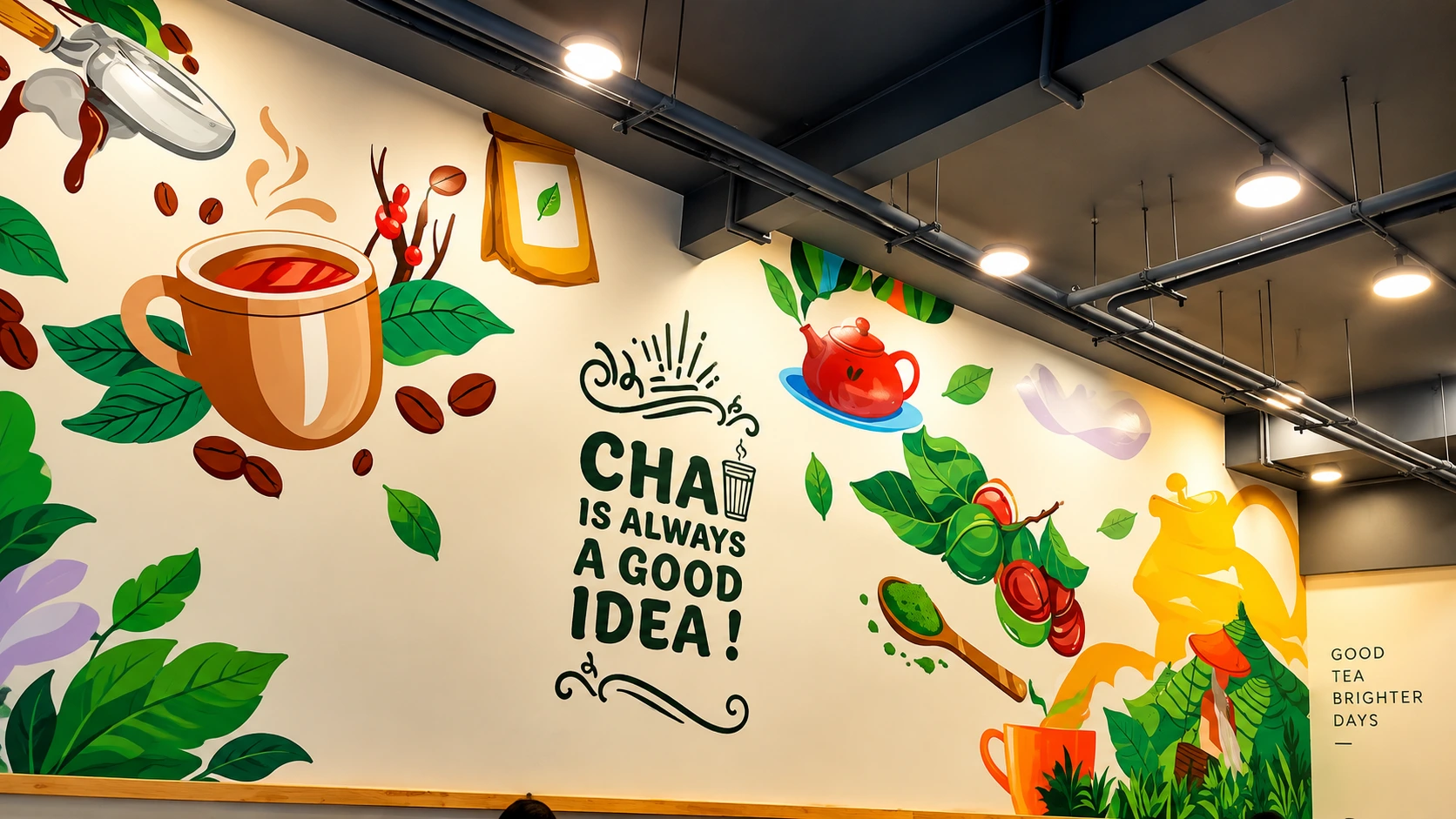 Chai Kings Avadi cafe interior chai mural