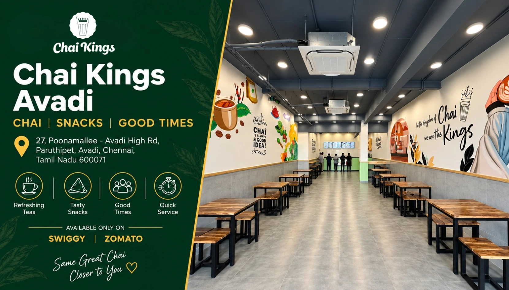 Chai Kings Avadi cafe, Poonamallee - Avadi High Road, Chennai
