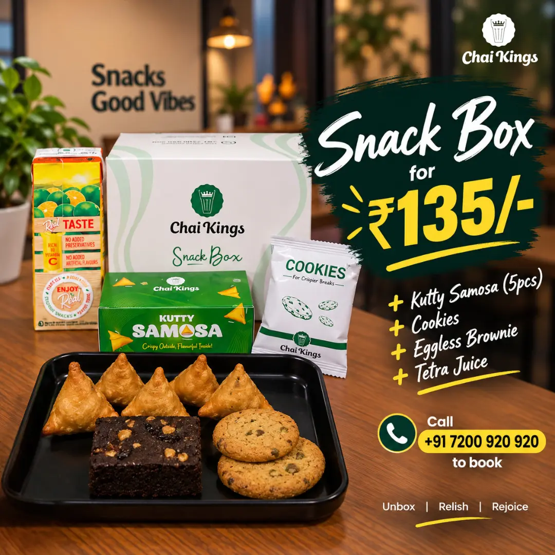 Chai Kings ₹135 Kutty Samosa Snack Box in Chennai