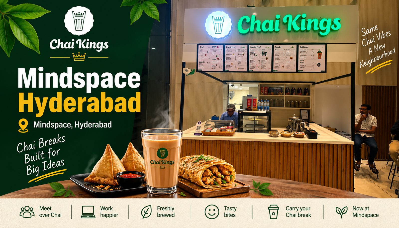 Chai Kings Mindspace tea shop, Serlingampally Circle, Madhapur, Hyderabad