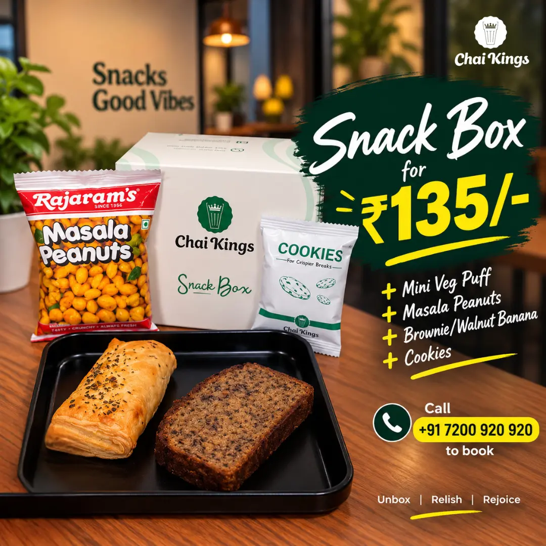 Chai Kings ₹135 Puff, Brownie, Peanuts & Cookies Box in Chennai
