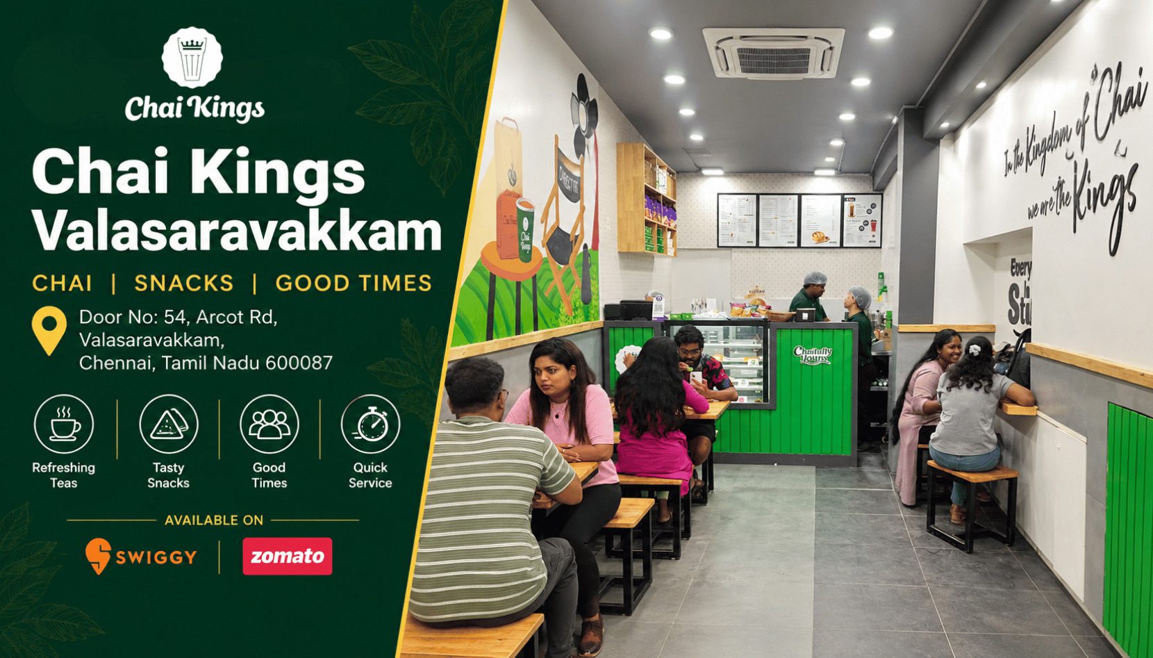 Chai Kings Valasaravakkam tea shop, Arcot Rd, Chennai