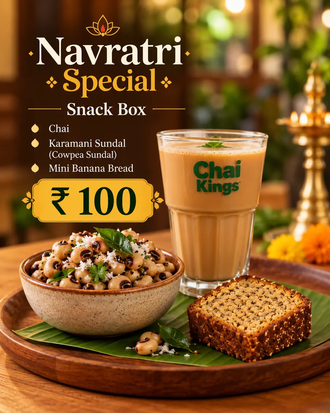 Chai Kings Chai, Sundal & Banana Bread Box — Navratri snack combo in Chennai