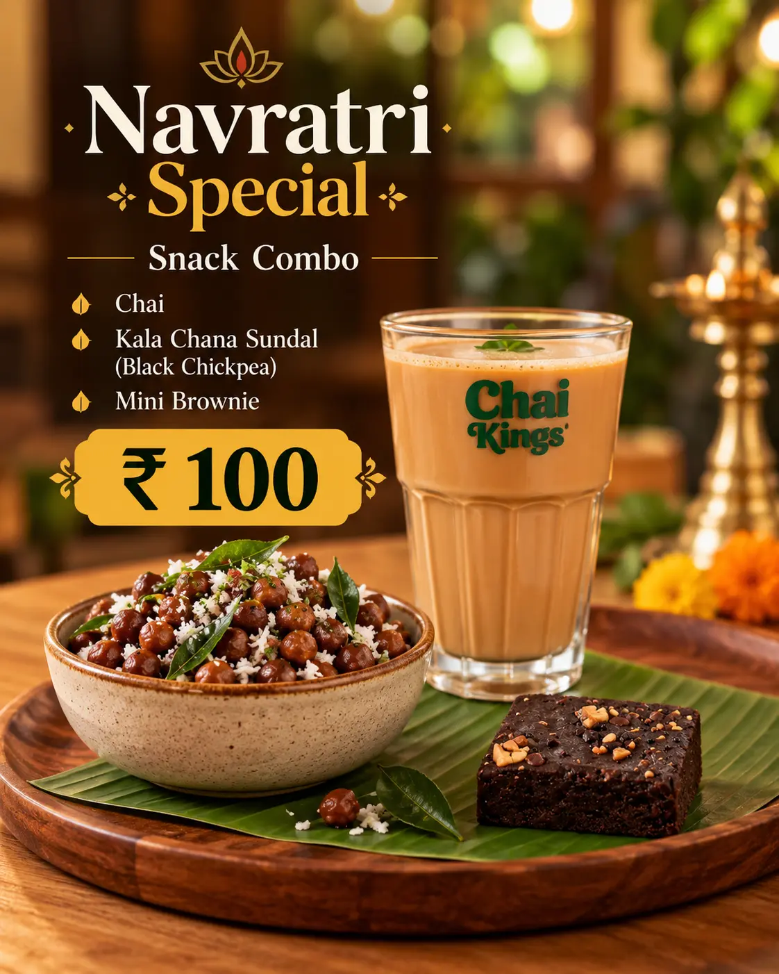 Chai Kings Chai, Sundal & Brownie Box — Navratri snack combo in Chennai