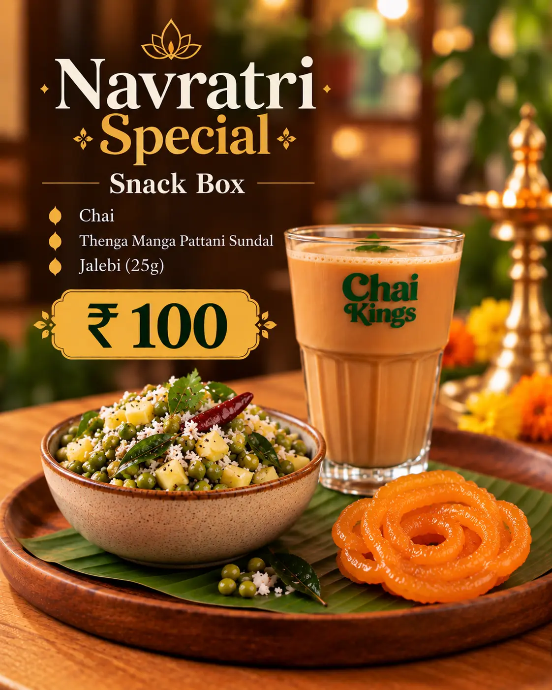 Chai Kings Chai, Sundal & Jalebi Box — Navratri snack combo in Chennai