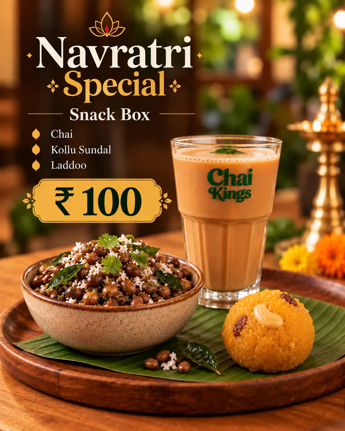 Chai Kings Chai, Sundal & Laddoo Box — Navratri snack combo in Chennai