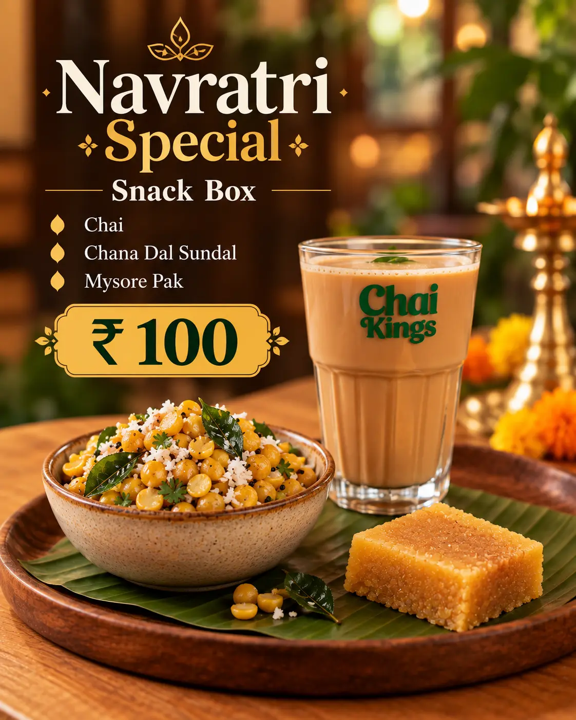 Chai Kings Chai, Sundal & Mysore Pak Box — Navratri snack combo in Chennai